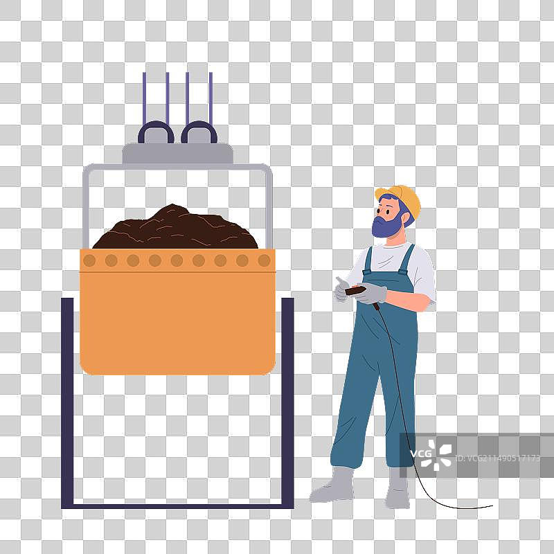 运送矿石的矿工卡通角色图片素材