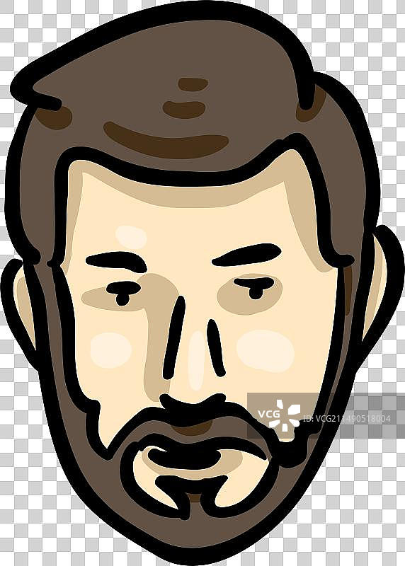 男人脸部涂鸦图标图片素材