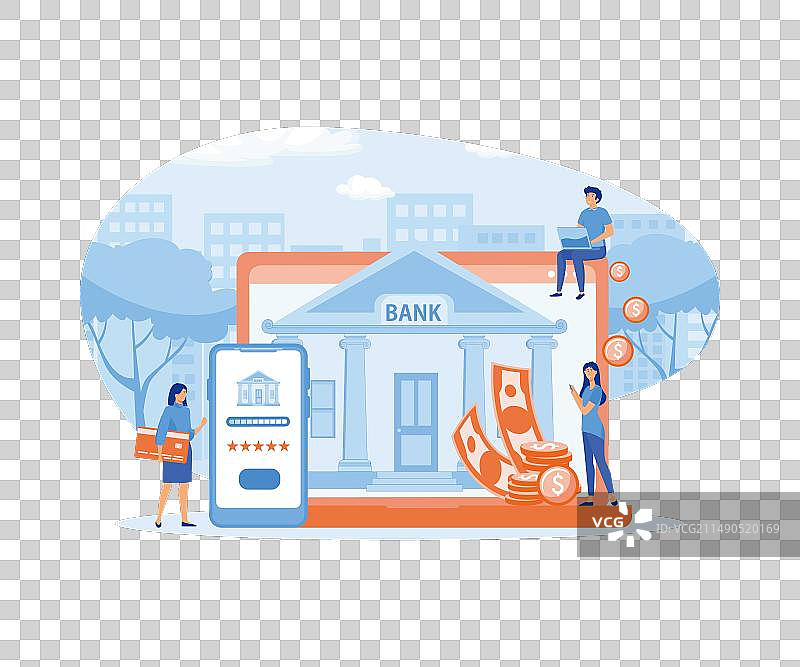 手机银行和在线支付概念图片素材