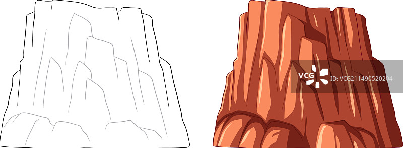彩色峡谷岩石地貌轮廓图片素材