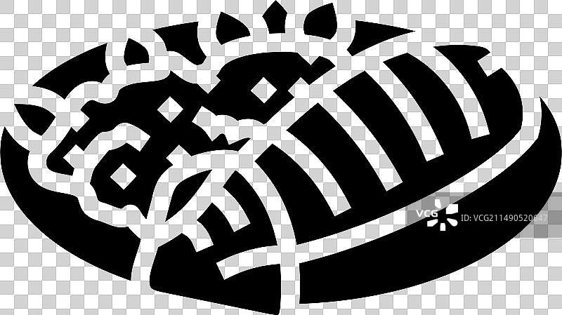 烤鱿鱼海鲜美食标志图标图片素材