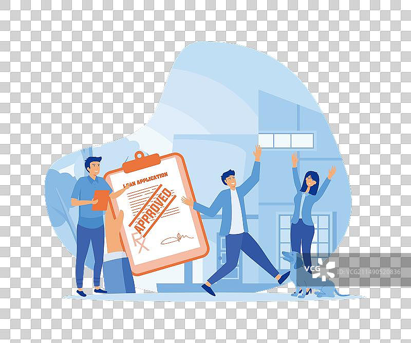 信贷员持有贷款审批申请图片素材