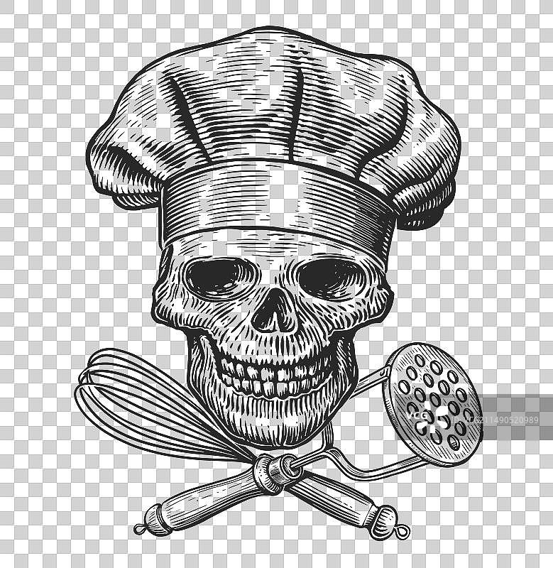 骷髅厨师微笑图片素材