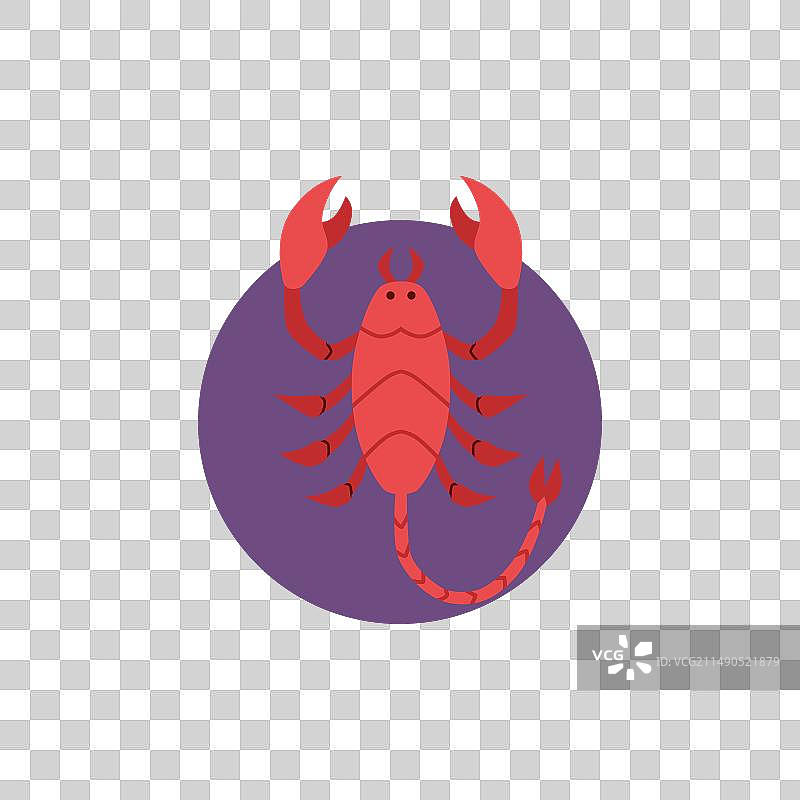 天蝎座星座卡通风格图片素材