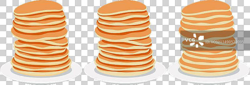 盘子里堆叠的薄烤饼图片素材