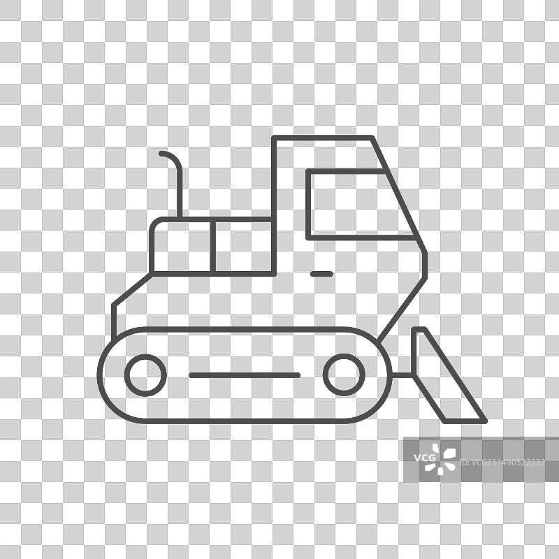 雪地整理机线条轮廓图标图片素材