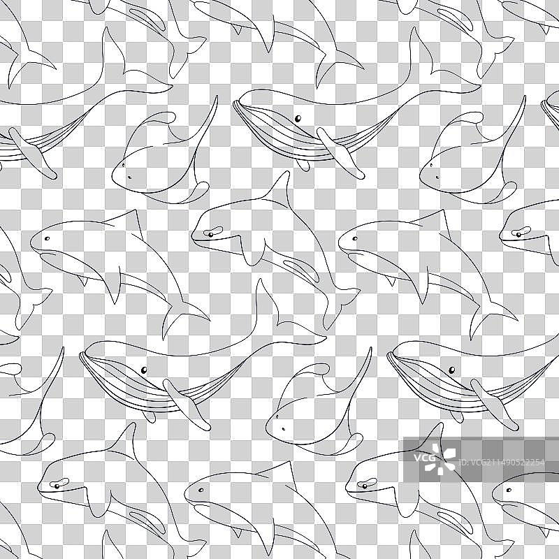 海底海洋动物无缝图案图片素材