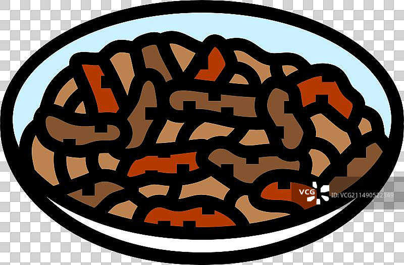 韩式烤牛肉菜肴彩色图标图片素材