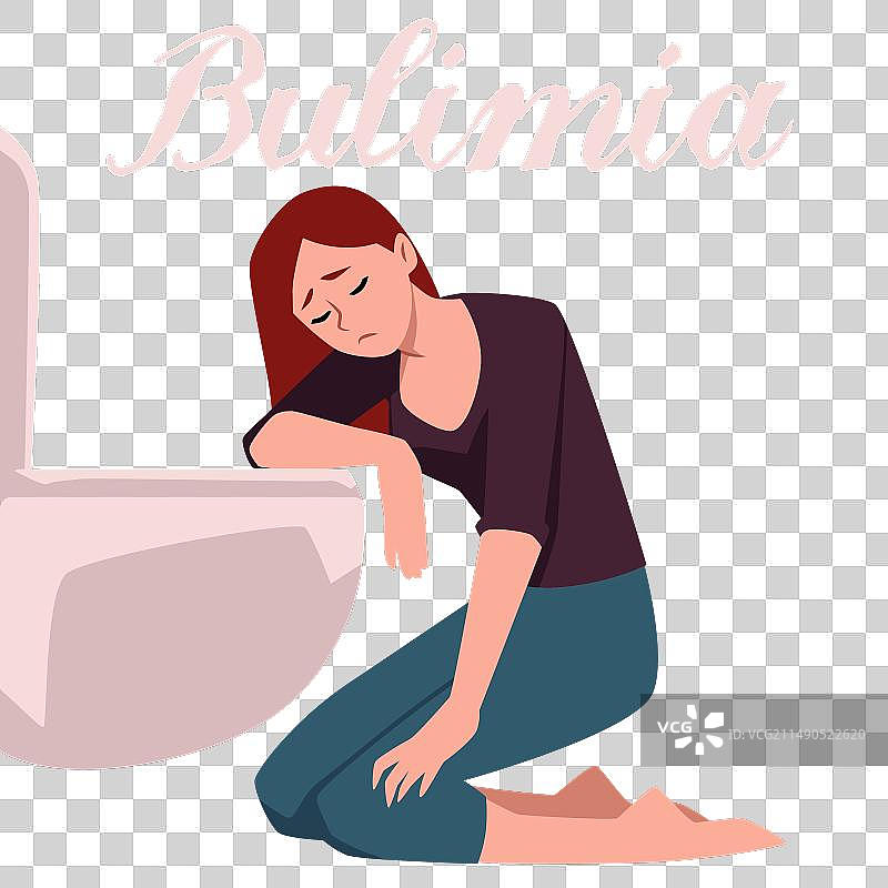 神经性贪食症疾病海报：不健康的女人图片素材