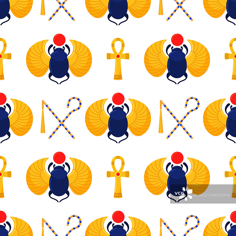 埃及传统符号无缝图案图片素材