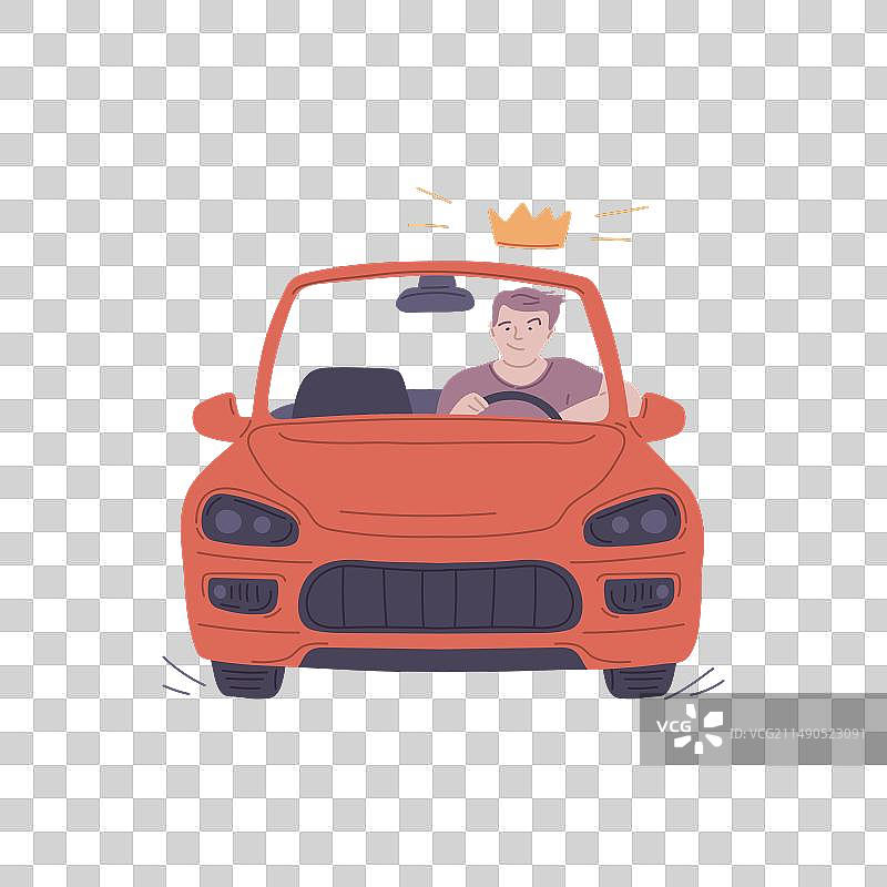 自信的男人驾驶豪华跑车图片素材