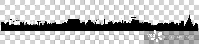 白色背景上的城市天际线图片素材