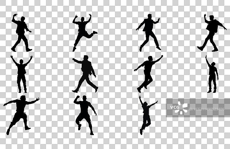 充满活力的人剪影图标图片素材