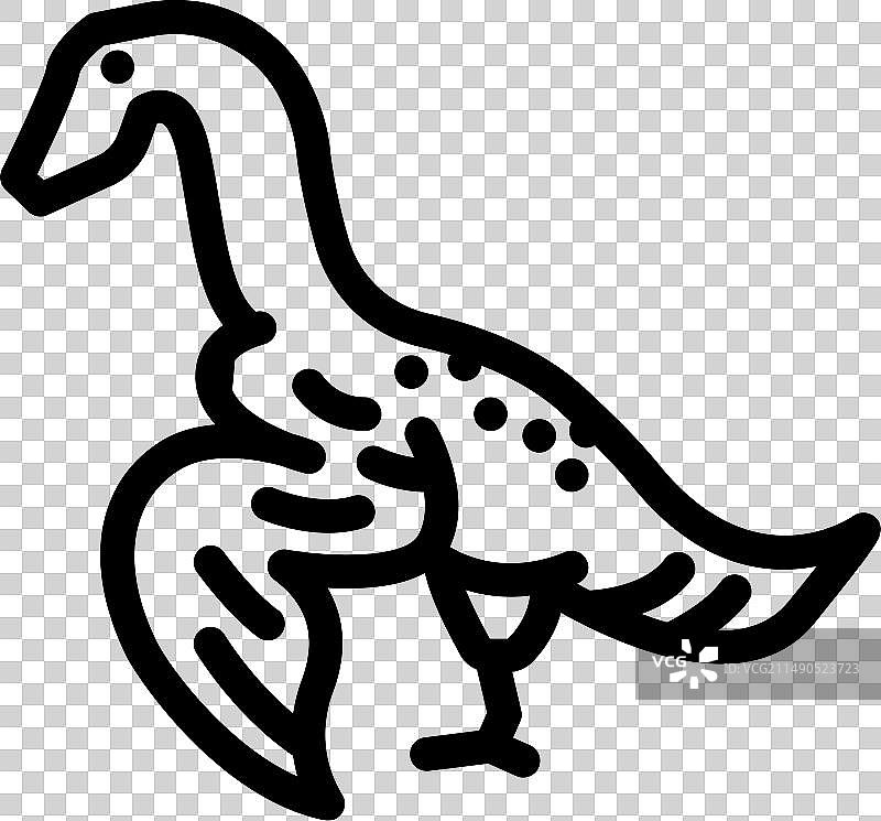 始祖鸟恐龙动物线条图标图片素材