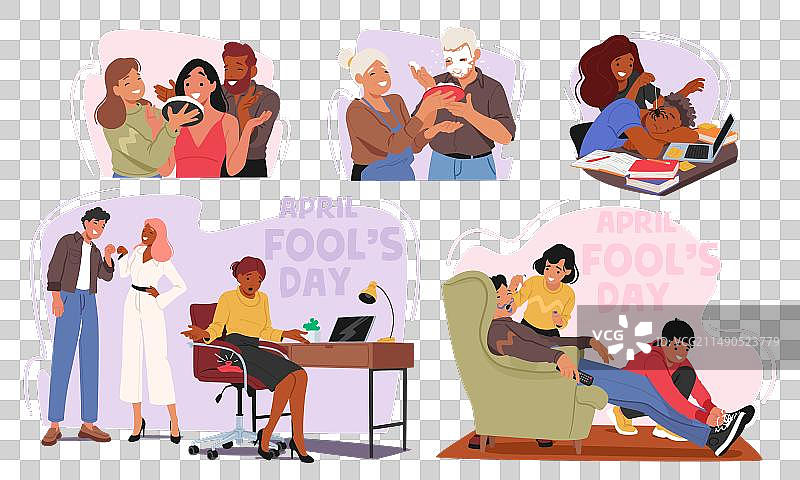 朋友们在愚人节互相恶作剧图片素材
