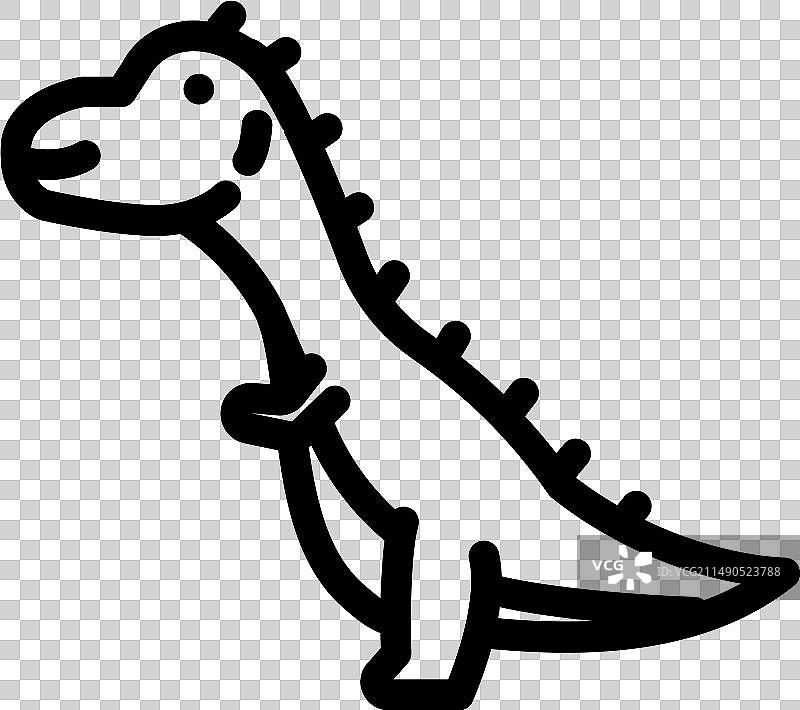 食肉牛龙恐龙动物线条图标图片素材