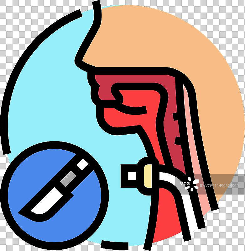 气管切开手术彩色图标图片素材