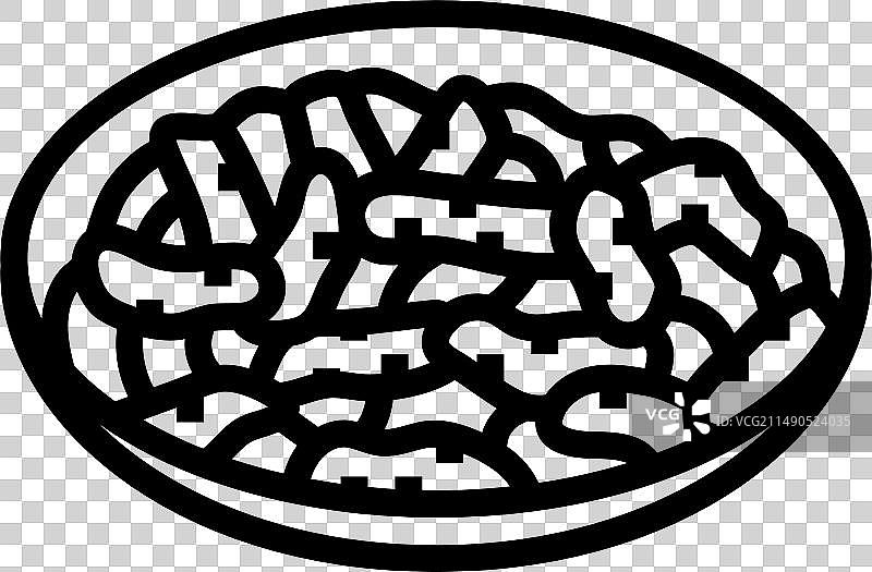 韩式烤肉菜肴线性图标图片素材