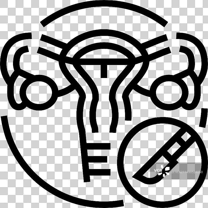 输卵管结扎手术线性图标图片素材