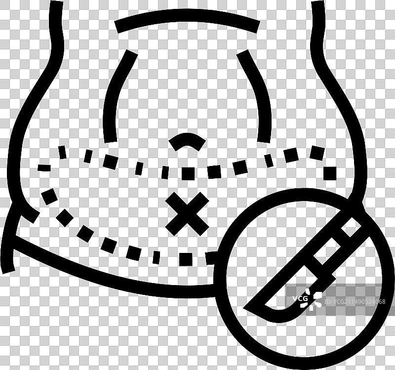 腹部整形手术线条图标图片素材