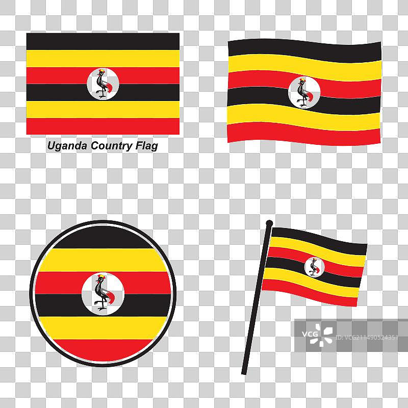乌干达国旗图标图片素材
