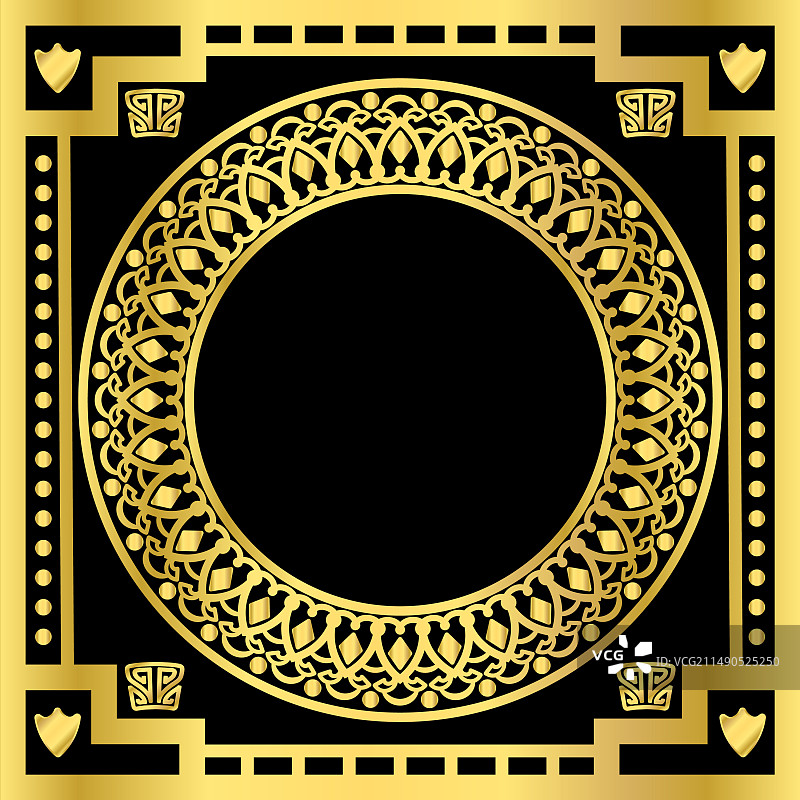 金色奢华民族圆形装饰图片素材