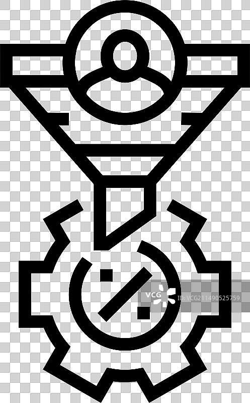 转化率优化细线图标图片素材