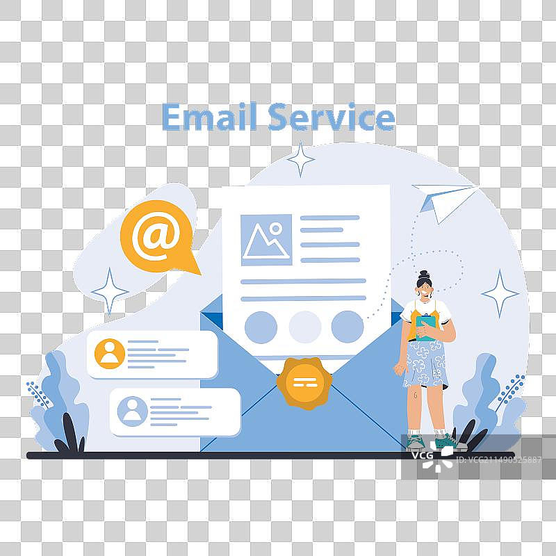 扁平的通信和社交媒体概念图片素材