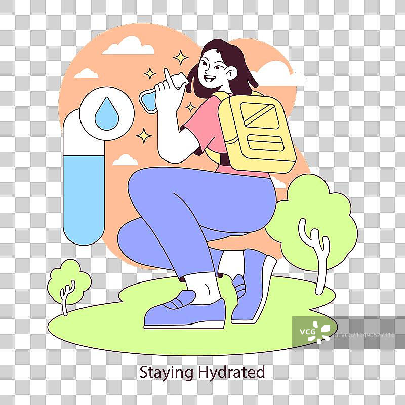 补水焦点概念扁平设计图片素材