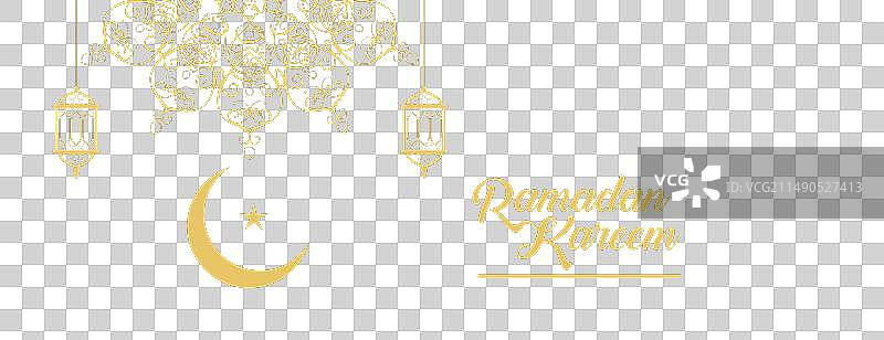 扁平风格的斋月节装饰曼陀罗banner图片素材