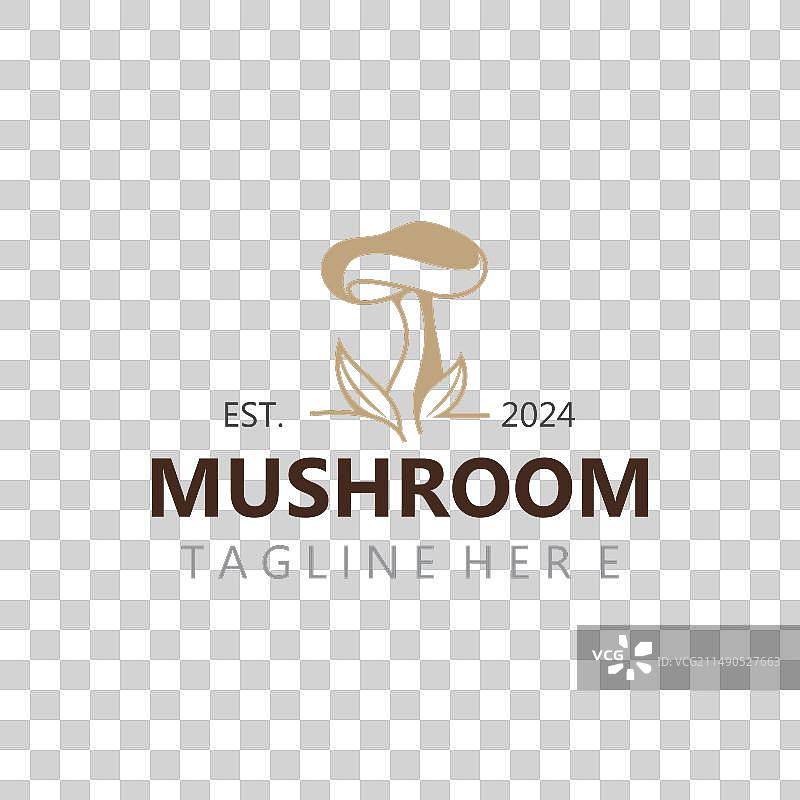 现代简约蘑菇植物印章logo图片素材