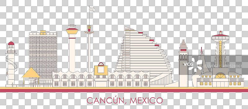 墨西哥坎昆城市天际线全景图片素材