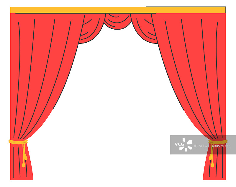 红色剧院幕布，已隔离图片素材