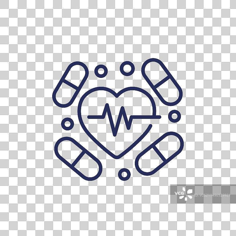 心脏药物线性图标图片素材