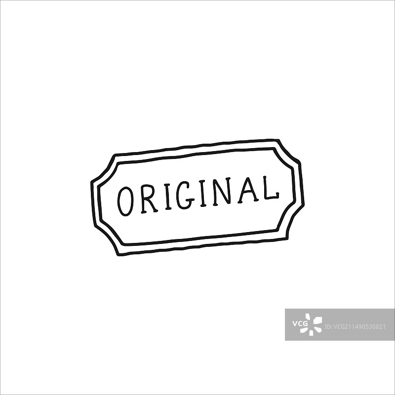 粗体黑色轮廓原创印章标签图片素材