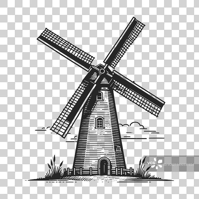 传统风车雕刻图案图片素材