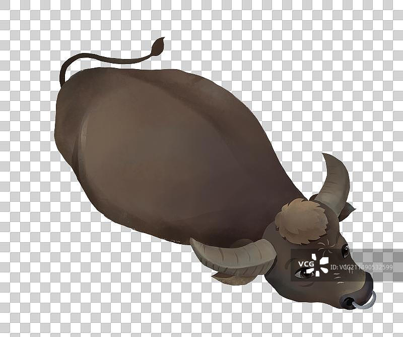 春天节气插画清明节插画元素水牛图片素材