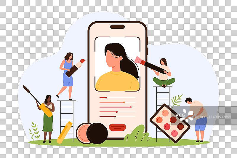 手机应用中的化妆创作图片素材