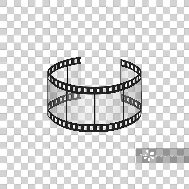 3D胶片卷成圆形摄影作品图片素材