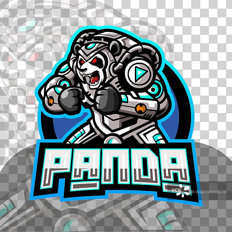 熊猫网络电竞logo吉祥物设计图片素材