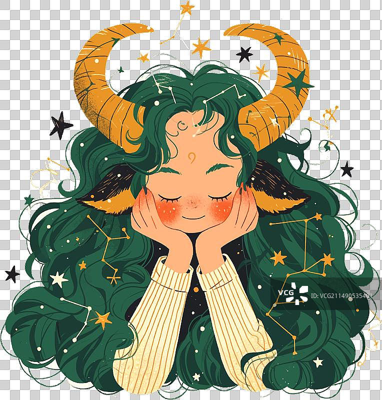 白色背景上的金牛座星座和金色星星图片素材