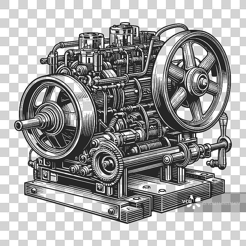 精细的工业机械草图图片素材