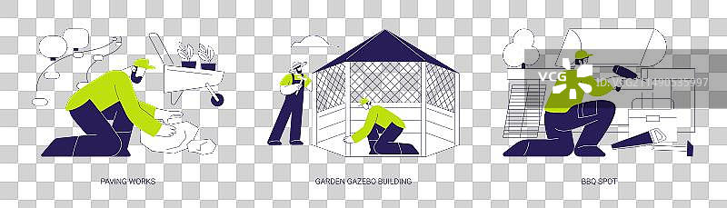 小型建筑造型装置抽象图片素材