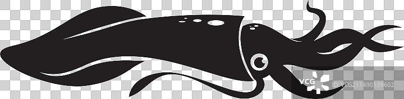 鱿鱼轮廓图片素材