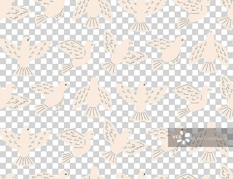 国际日和平鸽无缝图案图片素材