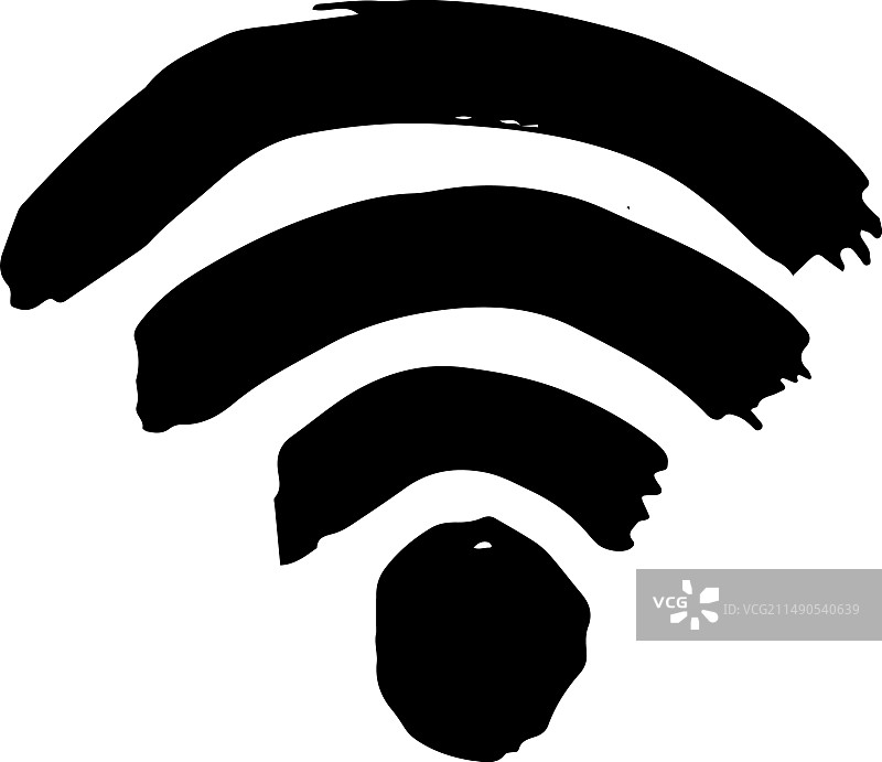手绘粗笔刷无线网络图标图片素材