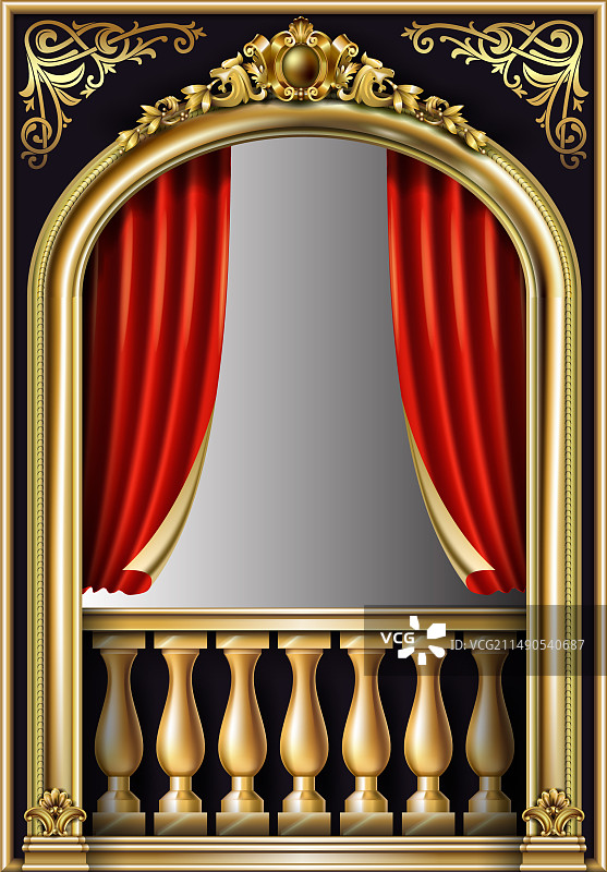 巴洛克拱形剧院金色包厢图片素材