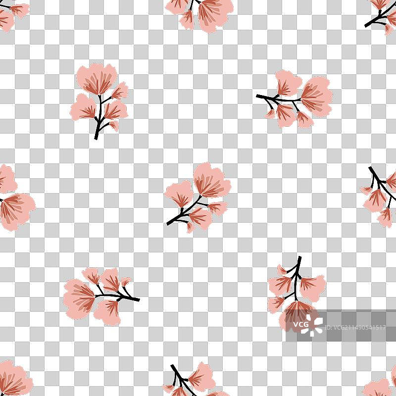 世纪中期现代花卉无缝图案图片素材