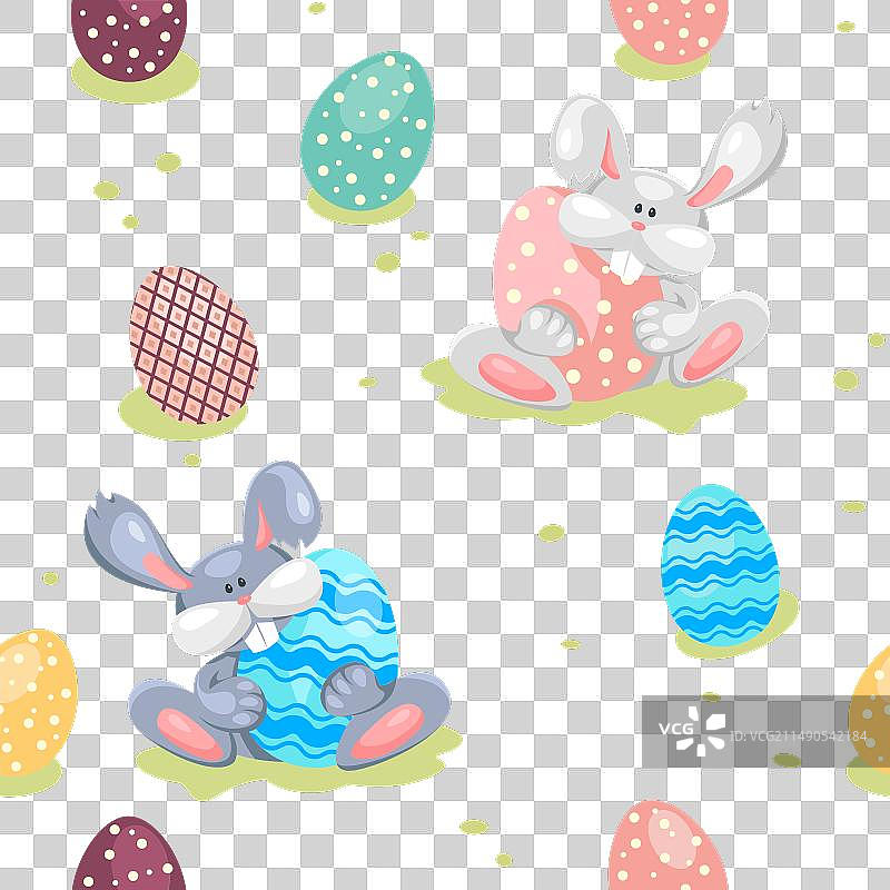 复活节兔子彩蛋背景图片素材