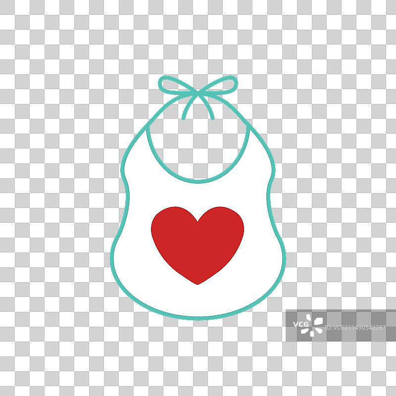 婴儿围兜标志图标，儿童服装穿戴符号图片素材